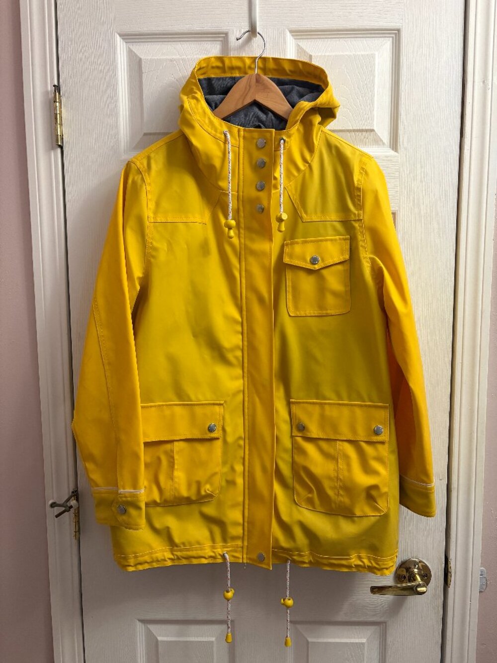 Bellfield Womanswear Yellow Hooded Rain Jacket SZ 14 L